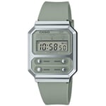 Casio Montre Quartz Unisexe 33.00mm avec Cadran Vert Digitale et Bracelet en Plastic/Resin Bracelet Vert A100WEF-3AEF