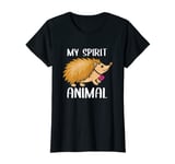 Womens My Spirit Animal Hedgehog I Love Mom Necklace Heart Hedgehog T-Shirt