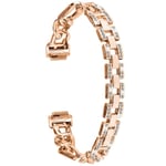 Armband i metalllegering för Fitbit Inspire 3 med bling-bling-dekor av strass - Roséguld Pink gold Style B Fitbit Inspire 3