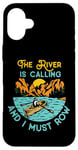 iPhone 16 Plus Rowing Row Boat Retro Vintage The River Is Calling And I Case