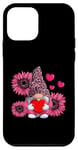 iPhone 12 mini Cute Pink Gnome Sunflower Valentines Day Case