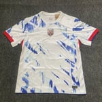 Säsong 2425 Norge Kortärmad fotbollströja Snabbtorkande andningsbar sportkläder Away L