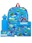 Sonic The Hedgehog Backpack for Kids | Sonic School Bag Lunch Bag Pencil Case and Water Bottle | School Bag and Lunch Bag Set for Boys | Official Sonic Merchandise | Blue