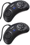 2 X Manette 6 Boutons Compatible Avec Console De Jeu Sega Megadrive, Genesis, Master System