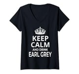 Womens Earl Grey Tea Lovers / 'Keep Calm And Drink Earl Grey!' V-Neck T-Shirt