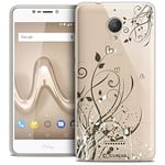 Caseink Coque pour Wiko Tommy 2 Plus (5.5) Housse Etui [Crystal Gel Motif HD Collection Love Saint Valentin Design Hearts Flowers - Souple - Ultra Fin - Imprimé en France]