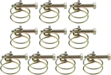 10pcs Colliers de Serrage Clips en Acier Galvanisé Double Ligne Adaptés pour Tuyau Diamètre 25-31mm Divers Tuyaux Tubes en Plastique 32mm