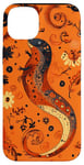 Coque pour iPhone 14 Plus Orange Bohème Paisley Live Weird Funny Naked Mole Rat Art Art