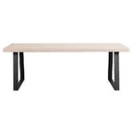 Rowico Brooklyn matbord u-ben vitpigmenterad ek/metall svart 220x95 cm