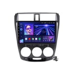 Android 10 2 Din Auto Stéréo GPS Radio Head Unit avec Commande de Volant 9 Pouces Écran pour Honda City 2008-2013 Soutient FM AM RDS 5G/BT Main Libre/DSP Audio,7862: 6+128