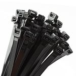 Armpow 18 inch Black Zip Ties Heavy Duty 100 PACK, 200 LBS Ultra Exclusive Strong Plastic Wire Ties, Large Cable Ties Extra Long Tie Wraps, Indoor and Outdoor UV Resistant