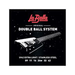 Labella LS942 Jeu de Cordes à double boule pour Guitare Electrique 9/42 Extra Light