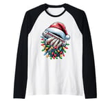 Harmonica Harmonicist Christmas Hat Xmas Raglan Baseball Tee