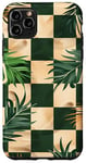 Coque pour iPhone 11 Pro Max Green Art Deco Tropical Brown Classic Motif à carreaux