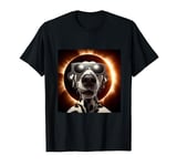 Dog Selfie Solar Eclipse Wearing Glasses Funny Dalmatian Dog T-Shirt