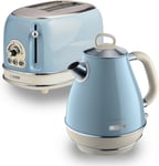 Ariete ARPK3 Retro Style Jug Kettle and 2 Slice Toaster Set, Vintage Design,