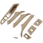 7 PièCes Voiture IntéRieur Porte PoignéE Accoudoir Panneau Tirer RevêTement D'Habillage Ensemble 5141-7225-875 For- 5 Series F11/F10/F18 Beige