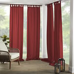 Elrene Home Fashions Tab-top curtain for windows, patio, pergola, deck or cabana, red 52" x 95" 1 curtain