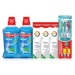 Colgate Total Oral Care Bundle | 3 x Colgate Total Toothpaste | 2 x Colgate Plax Mouthwash | 3 pack Colgate Max White Manual Toothbrush | cavity protection | instant fresh breath | teeth whitening