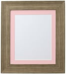 FRAMES BY POST Hygge Picture Photo Frame, Plastic Glass, Bear Creek Brown with Pink Mount, 50 x 70 cm Image Size 24 x 16 Inches