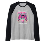 8th Birthday Gaming Gift Girl Age 8 Year Old Gamer Girls Raglan Baseball Tee