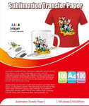 Transfert A4 100 Papier Imprimante Sublimation Tissus Bois Tasses Papier