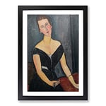 Big Box Art Madame Muyden by Amedeo Modigliani Framed Wall Art Picture Print Ready to Hang, Black A2 (62 x 45 cm)