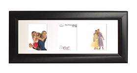 Inov8 British Made Picture/Photo Frame, Brushed Large Black Triple App 6x4 x 3P Inch, Pack of 2