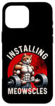 Coque pour iPhone 16 Pro Max Installing Meowscles Gym Cat Haltérophilie Homme, Femme, Enfant