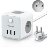 Cube Multiprise USB Secteur, Prise Multiple Avec 3 Prises Et 3 Ports USB, Electr