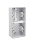 Niko-Servodan Splashproof double vertical surface-mounting box with two single flexible inputs for flush-mounting two functions grey