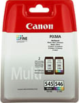 Canon PG-545 Black + CL-546 Colour Genuine Ink Cartridges – Black/Color 