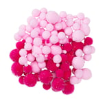 Pom Pom mix 150 stk. rosa og hvide – masser af fine lodne pomponer!