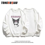 Kawaii Sanrio Kuromi Sweatshirt för Pojkar och Flickor Långärmad Vår Höst Rundhalsad Toppar Kläder Barn Pullover Barnkläder svart plysch 150(36-43kg) black plush