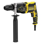 STANLEY Perceuse à Percussion Filaire, 1100W, 2 Vitesses, Mandrin 13 mm, 54400 cps/min, Avec 1 Mallette, 3 Forets Béton (5, 6 et 8 mm) et 2 Forets Métal HSS (6 et 8 mm), Gamme FATMAX, FMEH1100K-QS