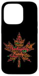 iPhone 14 Pro Thanksgiving Maple Leaf Word Cloud Turkey Day Fall Tradition Case