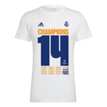 Real Madrid Men's Rm UCL Champ M T-Shirt L White/Dark Grey Heather