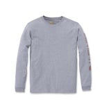 Carhartt Womens Workwear Logo Long Sleeve Cotton T Shirt Tee - Grey - Size Medium