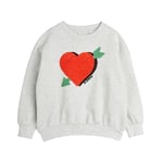 Mini Rodini GOTS Arrowed Heart Chenille Sweatshirt Grey Melange | Grå | 92/98 cm