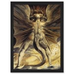 William Blake Great Red Dragon Satan Woman Clothed Sun 1805 A4 Artwork Framed Wall Art Print