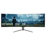 Moniteur de jeu TITAN ARMY C49SHC 49 pouces, panneau HVA CSOT 3840*1080,écran incurvé surdimensionné 32:9,taux de rafraîchissement élevé de 144Hz,écran partagé Smart PIP/PBP,synchronisation adaptative