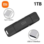 Xiaomi 2 en 1 USB Pen Drive 2 To 1 To 128 Go USB 3.1 TYPE-C Flash Drives OTG Mobile Téléphone Memory Stick Haute Vitesse USB Stick Cadeau - Type Black 1TB