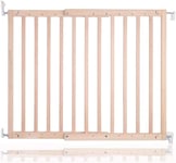 Safetots Chunky Wooden Screw Fit Stair Gate, Natural, 63.5cm - 105.5cm, Wood Ba