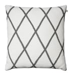 Ikat Orissa Linen Cushion Cover 50x50 - Off White/Grey