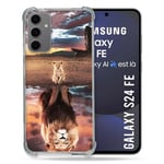 Cokitec Coque Renforcée pour Samsung Galaxy S24 FE Animal Lion Reflet