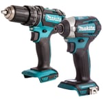 Makita 18V Cordless 2 Speed DHP482 Combi Drill & DTD154 Impact Driver Body Only