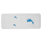sealskin Tapis de Bain antidérapant Montréal, 36 x 92 x 0,3 cm, PVC, Blanc et Bleu Pastel