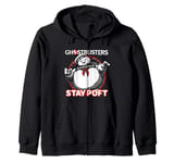 Ghostbusters Iconic Cute Stay Puft Round Big Chest Frame Zip Hoodie