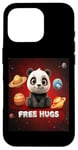 Coque pour iPhone 16 Pro Free Hugs – Panda dans l'espace/ours cosmique pour garçons et filles