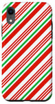 Coque pour iPhone XR Vacances Vert Blanc Rouge Noël Candycane Rayures